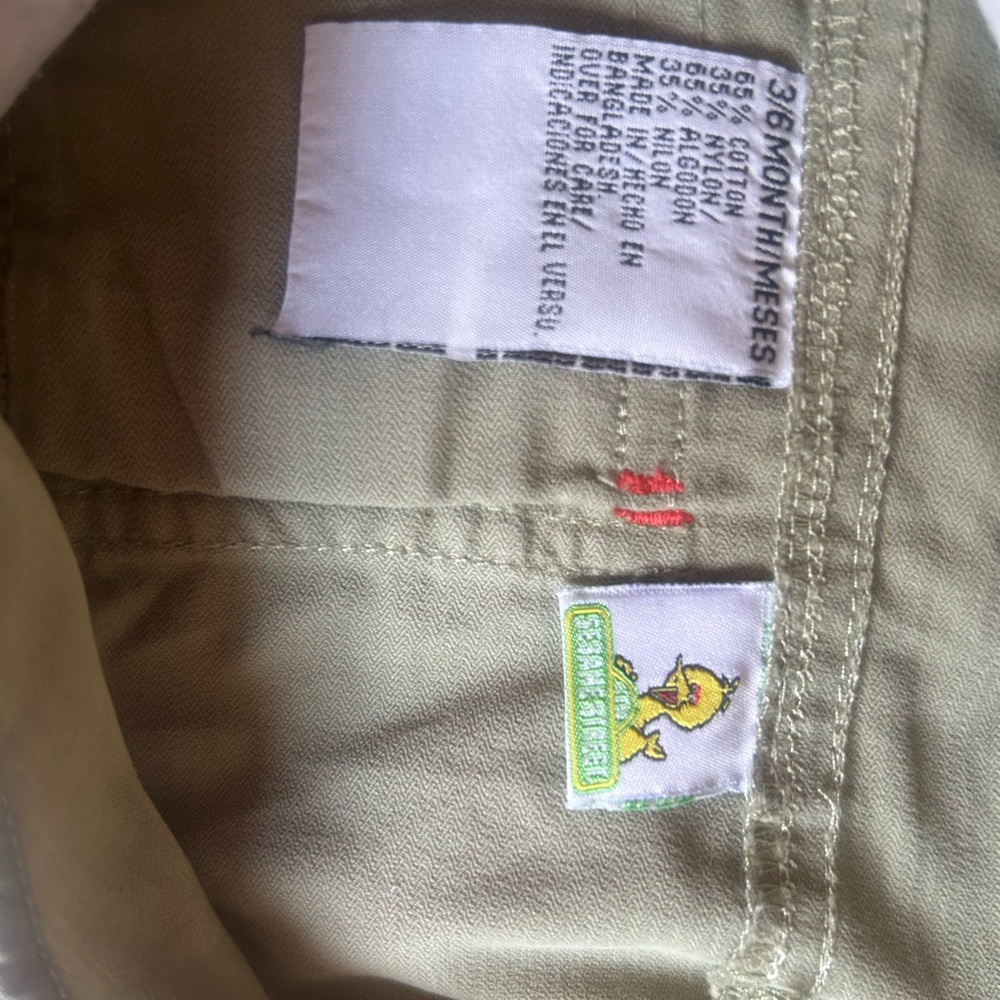 Green Sesame Street Overalls size 3/6 Months